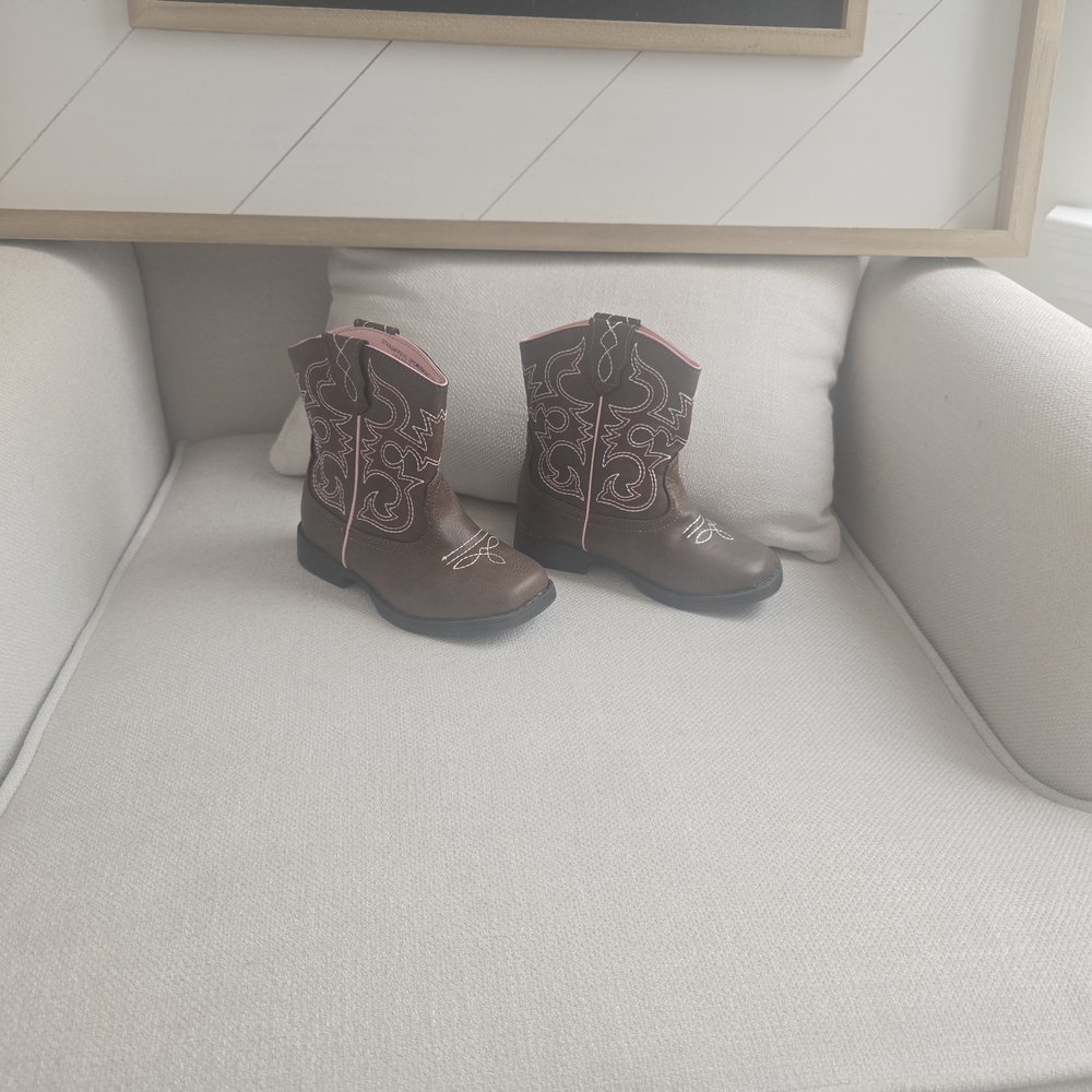 Wonder Nation Brown and Pink Kids Boots